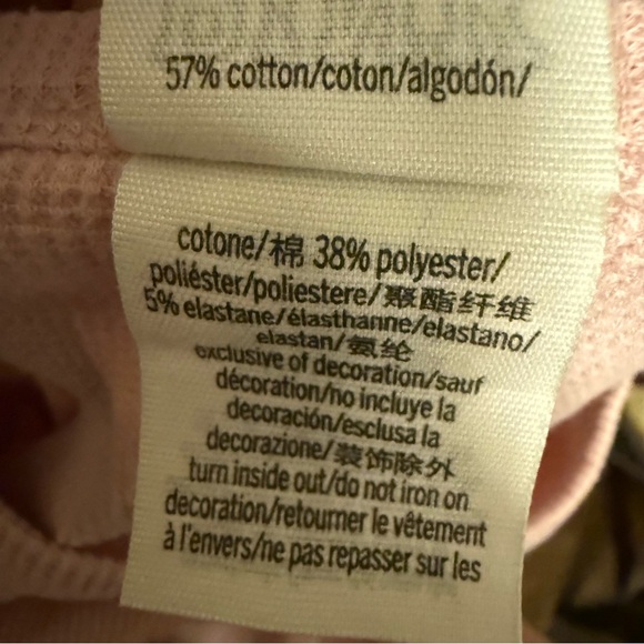 VS PINK Light Pink Waffle Knit Spellout Tee XS Coquette Soft Girl Loungewear Y2K - Picture 9 of 9